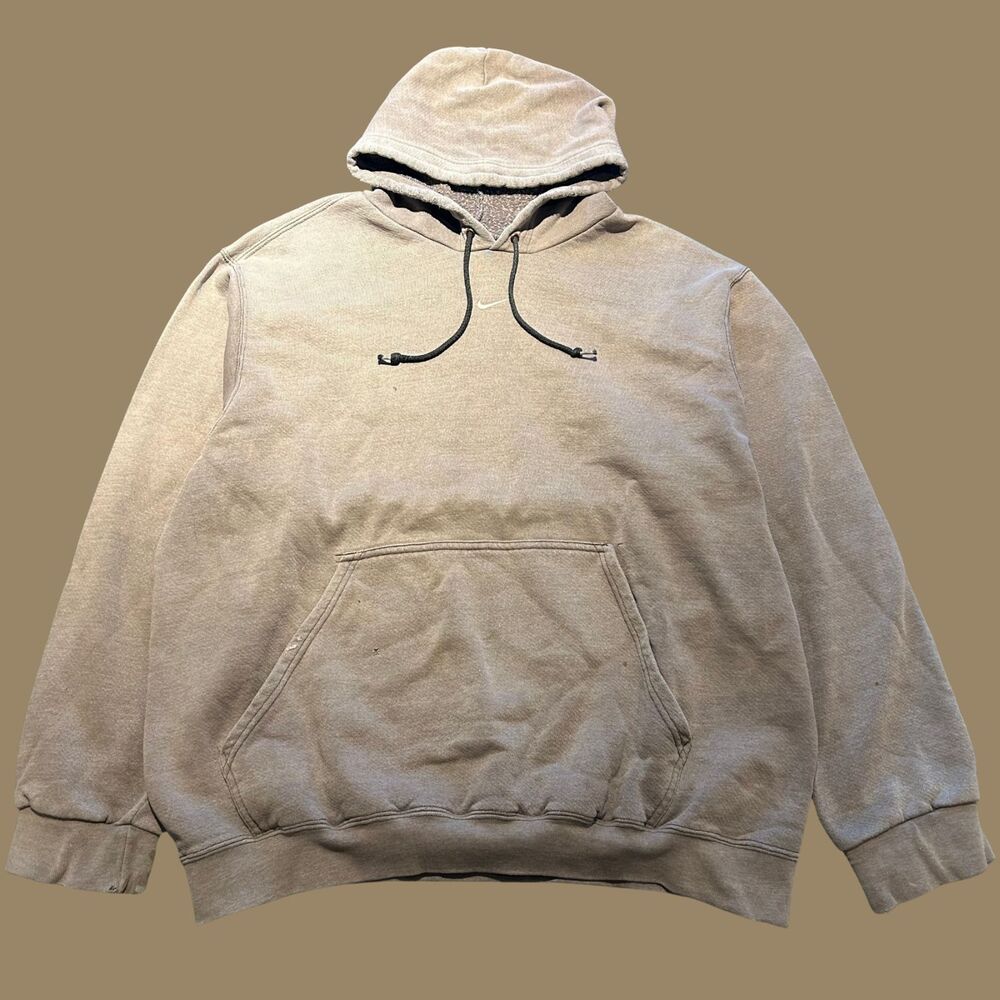 Vintage 90s Faded Nike Center Swoosh Hoodie Size Large / XL